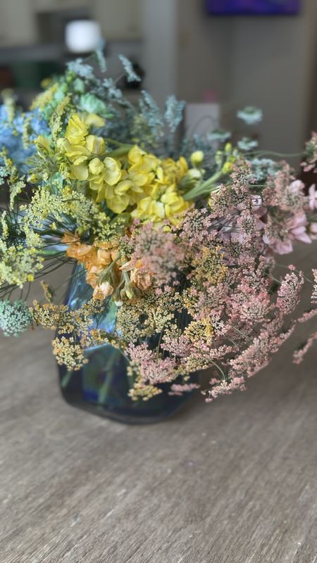 Rainbow flower bouquet idea for st Patrick’s day, Easter, and spring! Great for parties. Centerpieces. Small nesting vases  

#LTKhome #LTKSeasonal #LTKparties