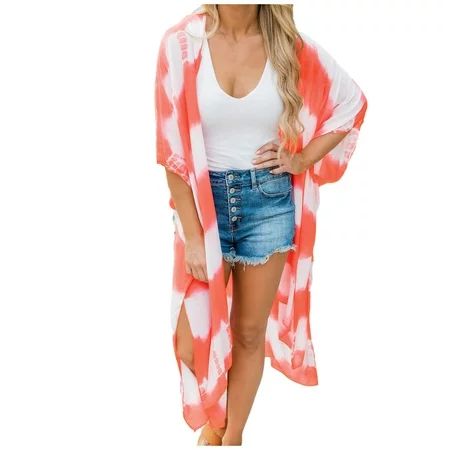 Ladies Coat Spring and Autumn Thick Large Size Womens Flowy Kimono Cardigan Open Front Dress Printed | Walmart (US)