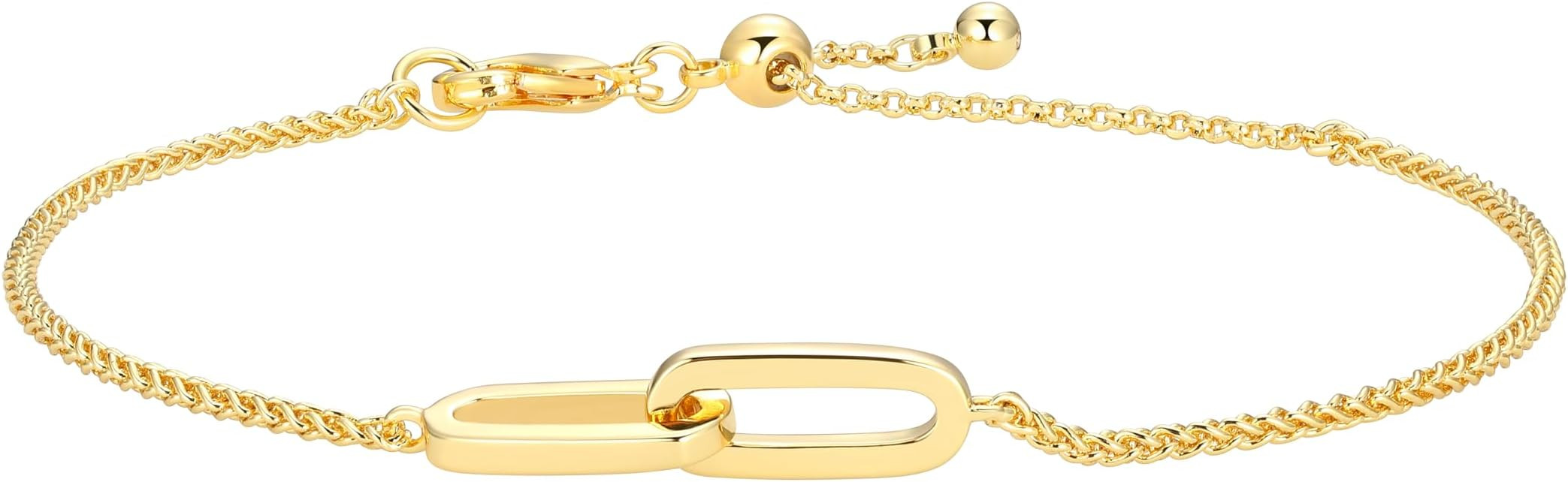Amazon Essentials Interlocking Oval Paperclip Link Bracelet, 8" | Amazon (US)