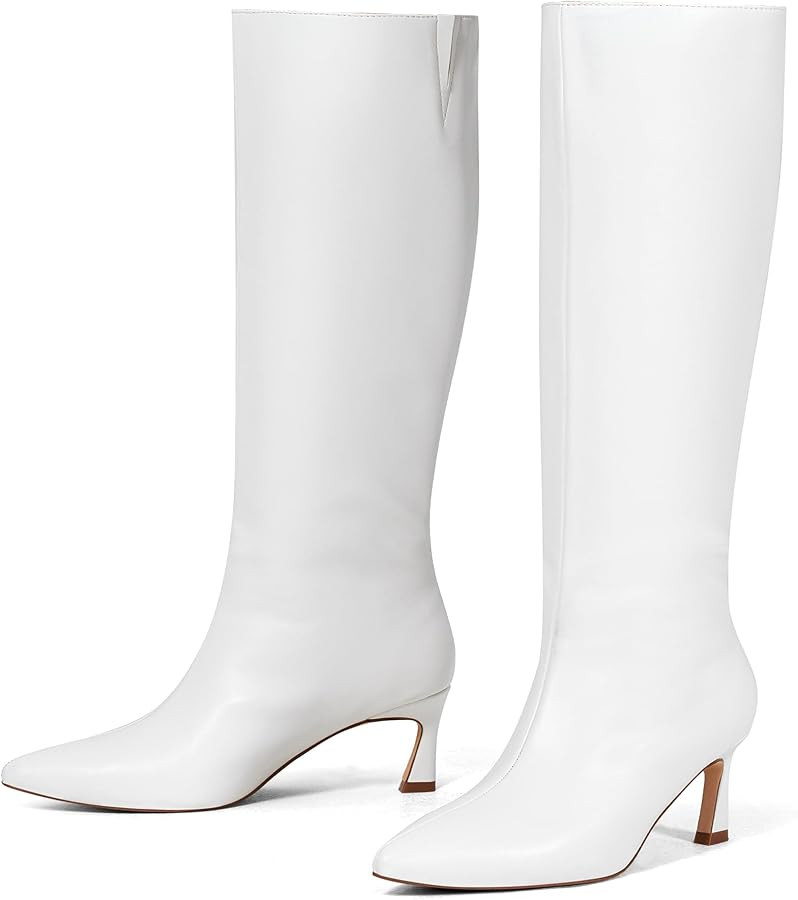 GENSHUO Knee High Boots for Women 2.3 Inch Low Kitten Heel Long Tall Boots with Pointed Toe Winte... | Amazon (US)