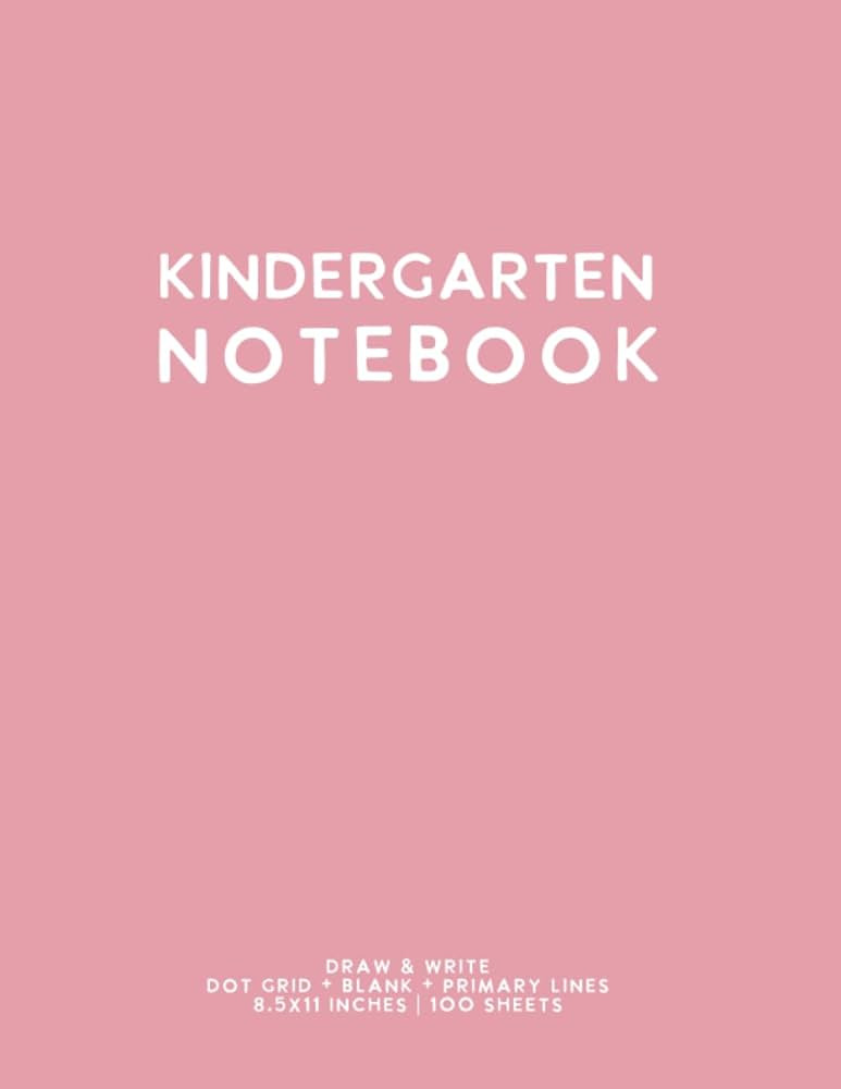 Kindergarten Notebook: Light Pink Softcover Primary Composition Journal | Amazon (US)