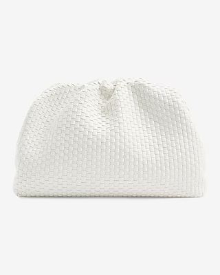 White Faux Leather Woven Crossbody | Express