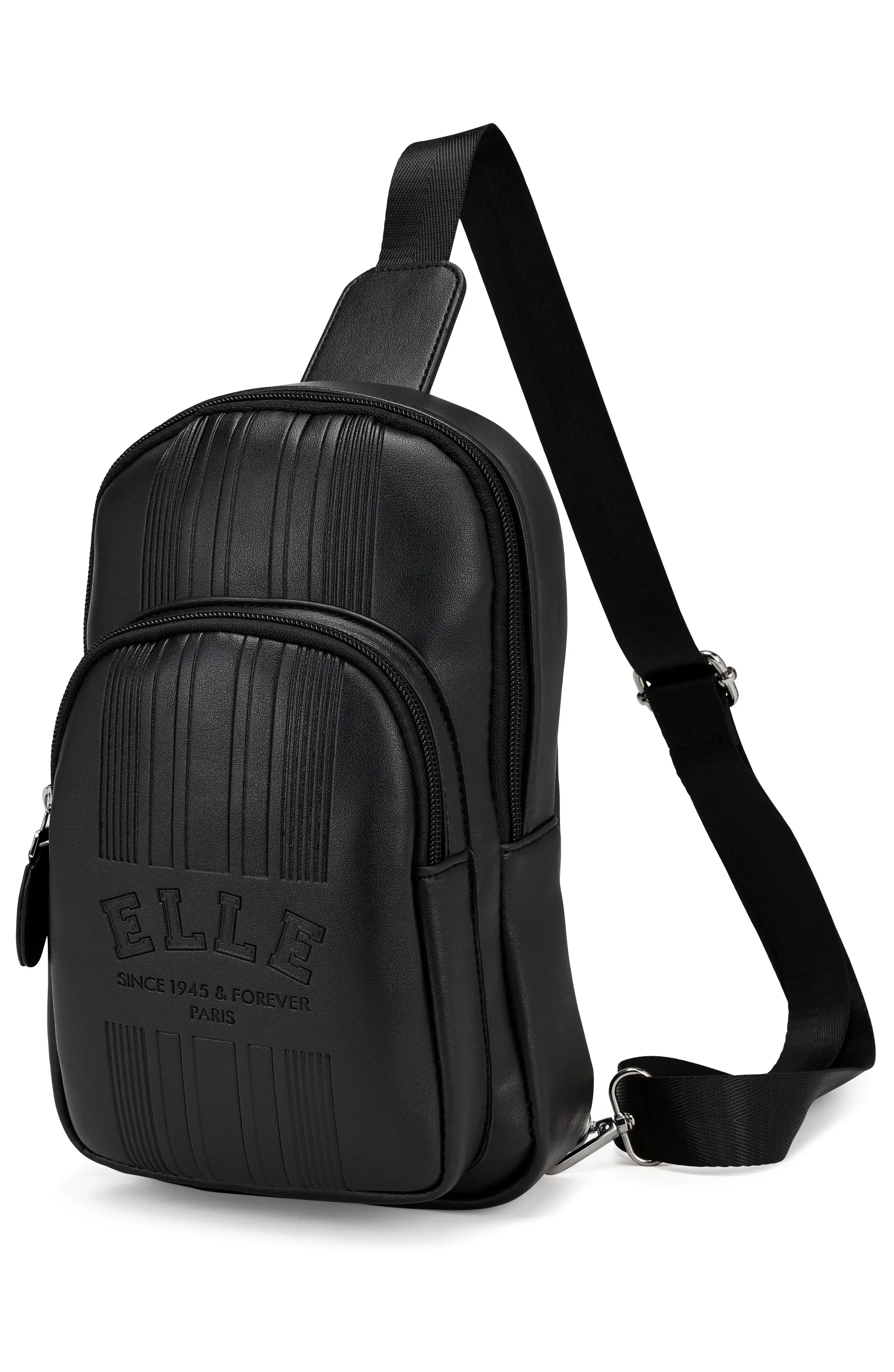 ELLE Roamer 2.8L Vegan Leather Chic Crossbody Bag in Black at Nordstrom | Nordstrom