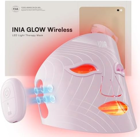 INIA Red Light Therapy Mask for Face, Glow Wireless LED Face Mask Light Therapy with Near-Infrare... | Amazon (US)
