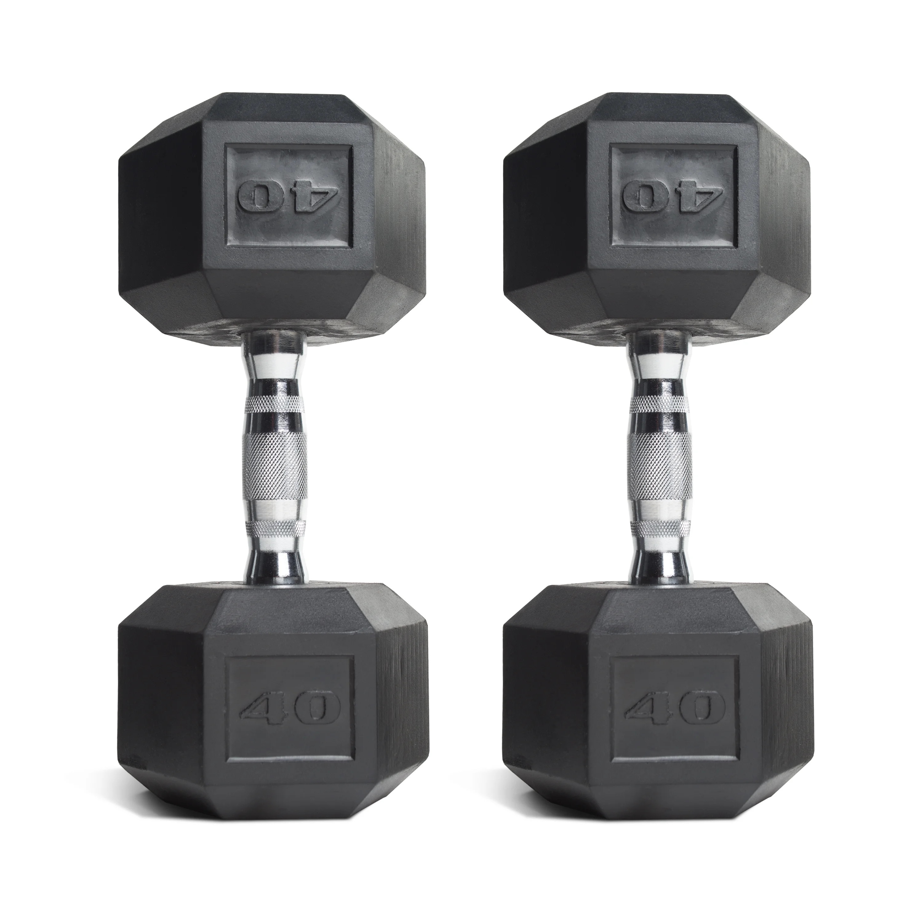 CAP Barbell, 40lb Coated Rubber Hex Dumbbell, Pair (Ships in 2 Boxes) | Walmart (US)