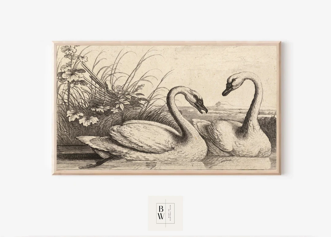 Samsung Frame TV Art Valentine's Day Frame TV Art Love Swans Digital Download Art for Samsung Fra... | Etsy (US)