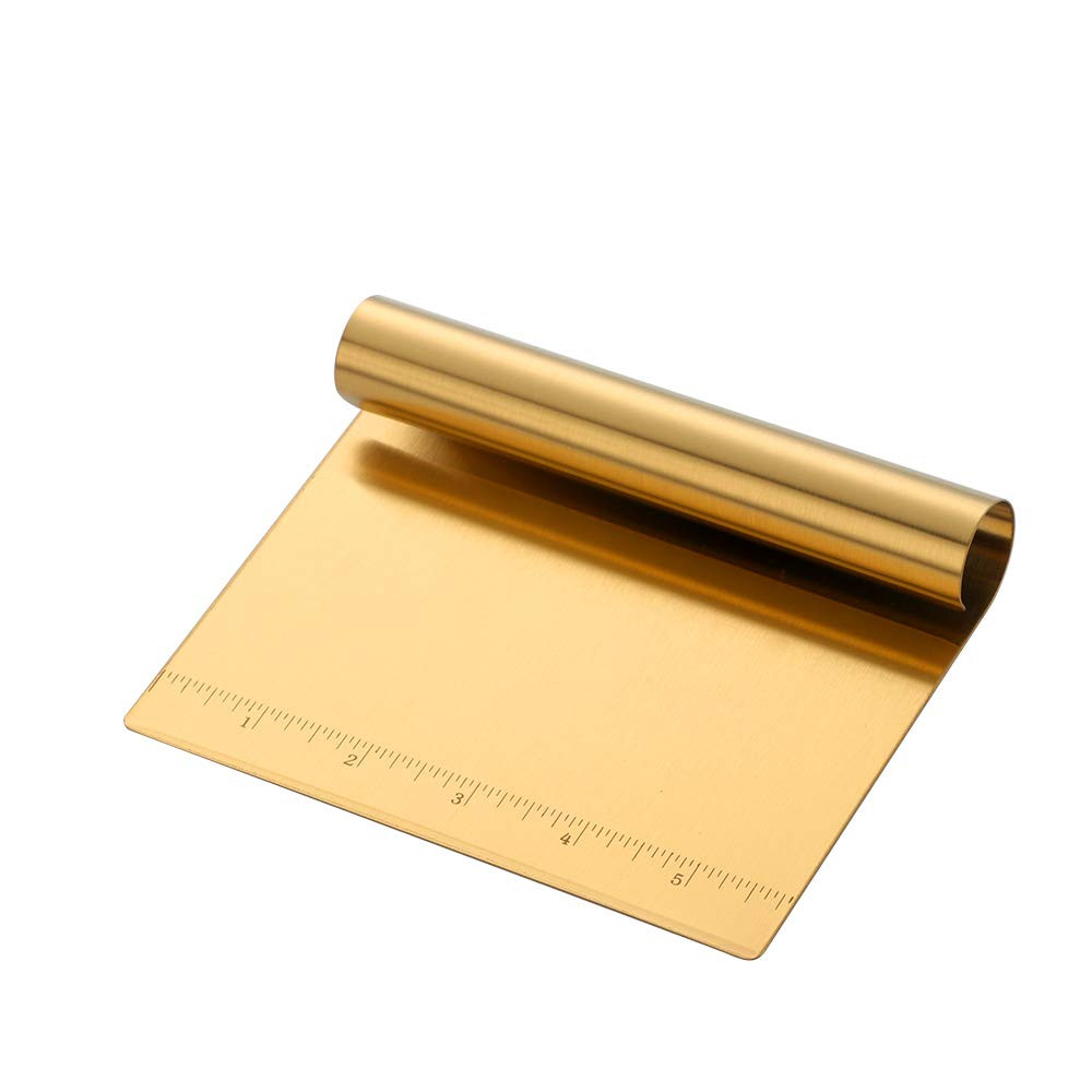 Stainless Steel Multifunctional Flour Scraper Mirror Polished Cake & Pizza Cutter Dough & Pastry ... | Amazon (US)