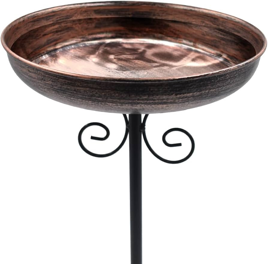 Metal Bird Baths for Outdoors, Birdbath & Birdfeeder with Metal Stake Garden Yard Lawn Decor 10in... | Amazon (US)