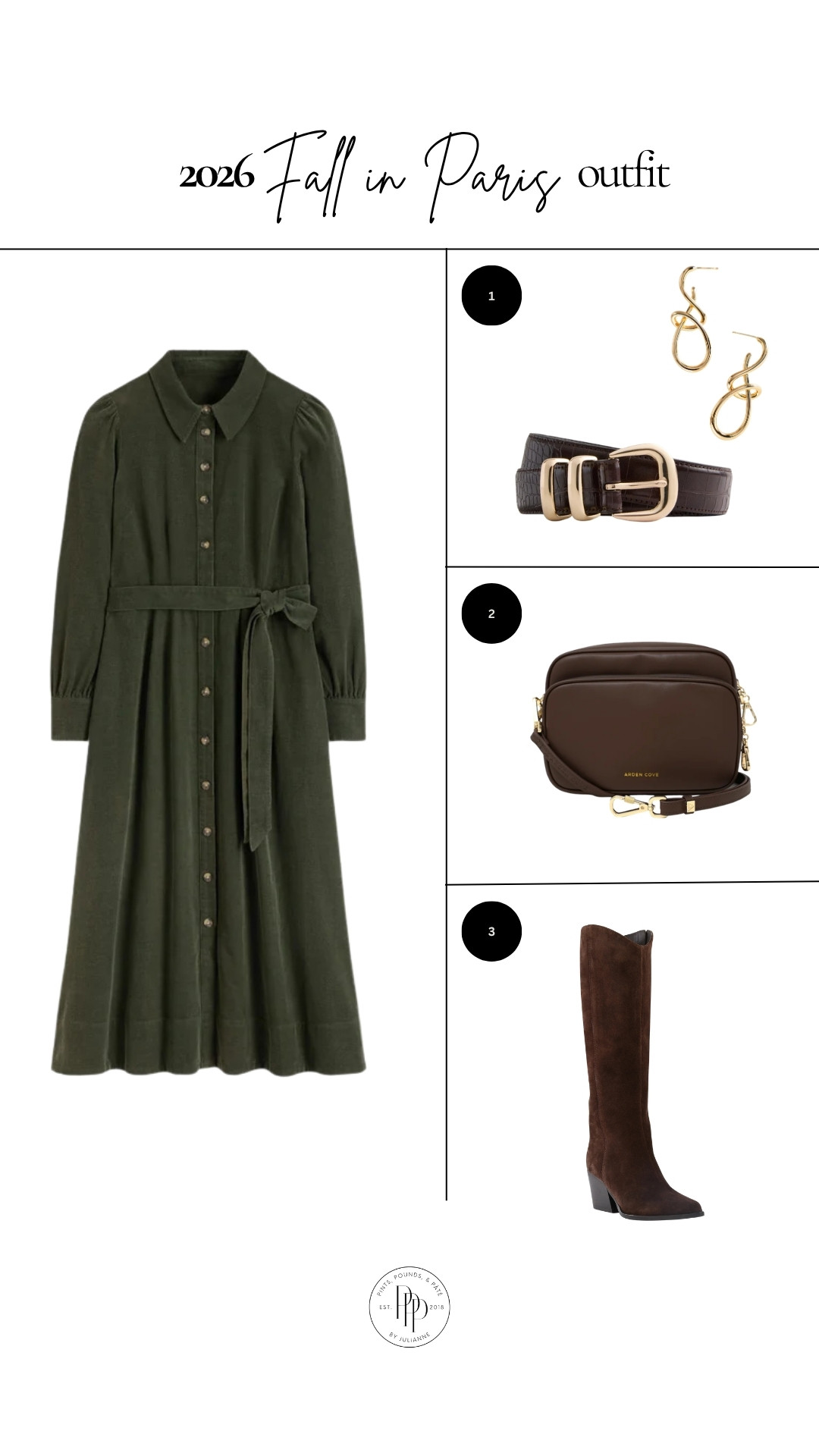 Olive green and rich brown accessories make the prettiest fall outfit for Paris 🤎🍁 🔗👇🏻 

 #LTKootd #LTKSeasonal #LTKSaleAlert