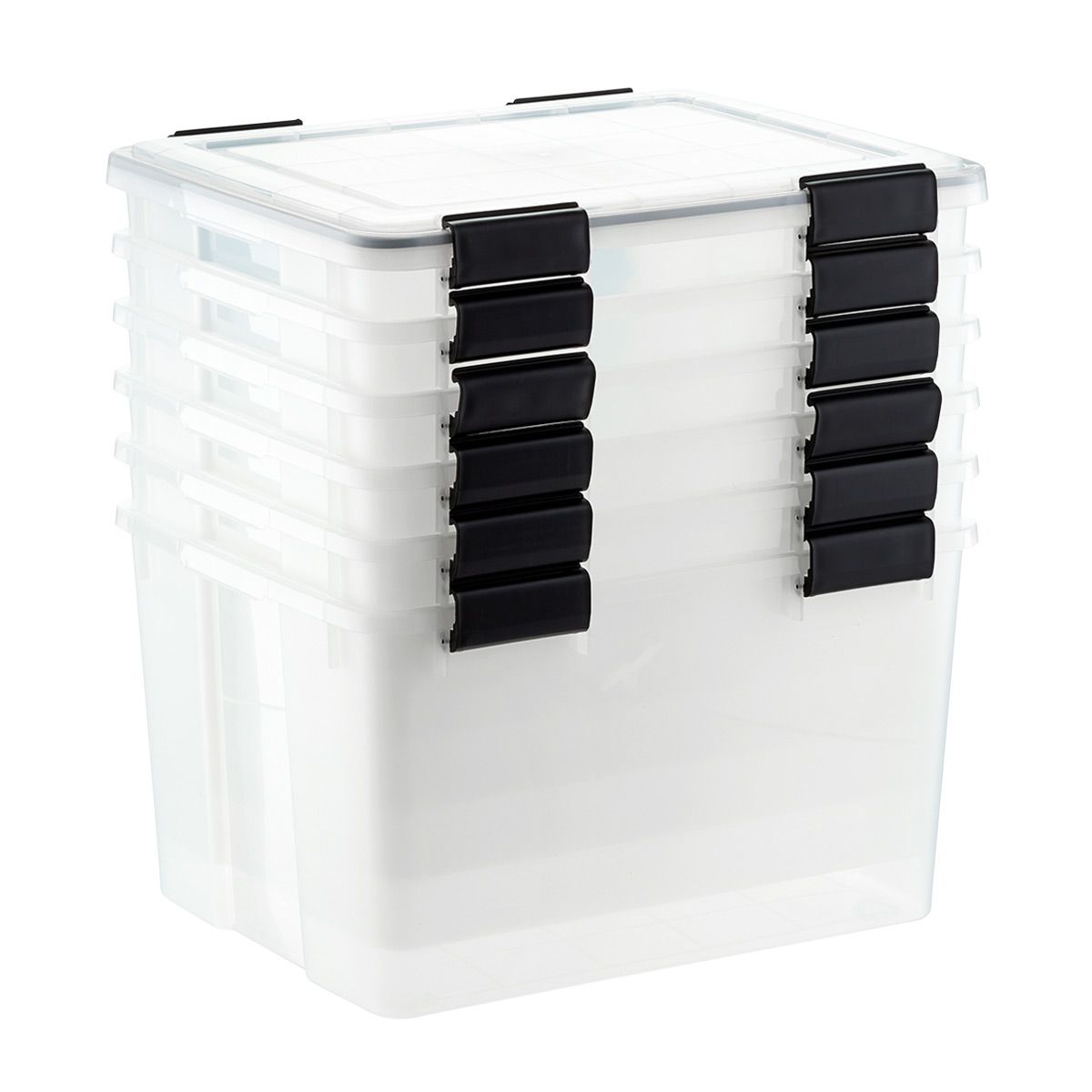 Case of 6 46 qt. Weathertight Tote Clear | The Container Store
