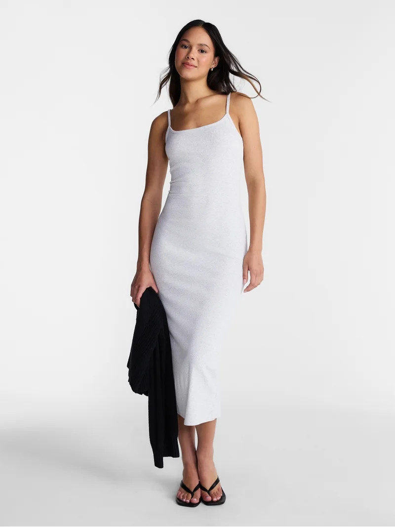 No Boundaries Ribbed Strappy Maxi Dress, Women's and Women's Plus XXS-4X | Walmart (US)