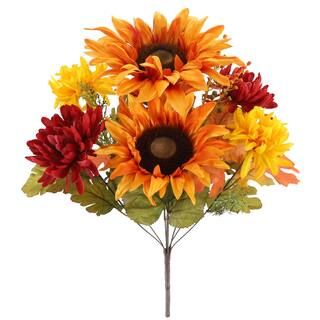 Orange Sunflower & Mum Bush by Ashland® | Michaels Stores