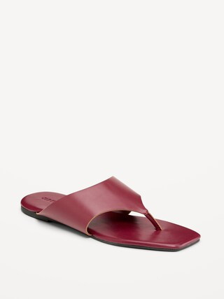 Faux-Leather Wide Thong Sandal for Women | Old Navy (US)