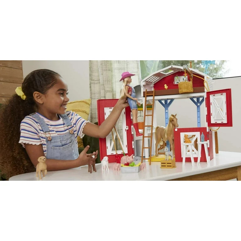 Barbie Sweet Orchard Farm Playset with Barn, Horse, 10 Farm Animals & 15 Accessories, Moving Piec... | Walmart (US)