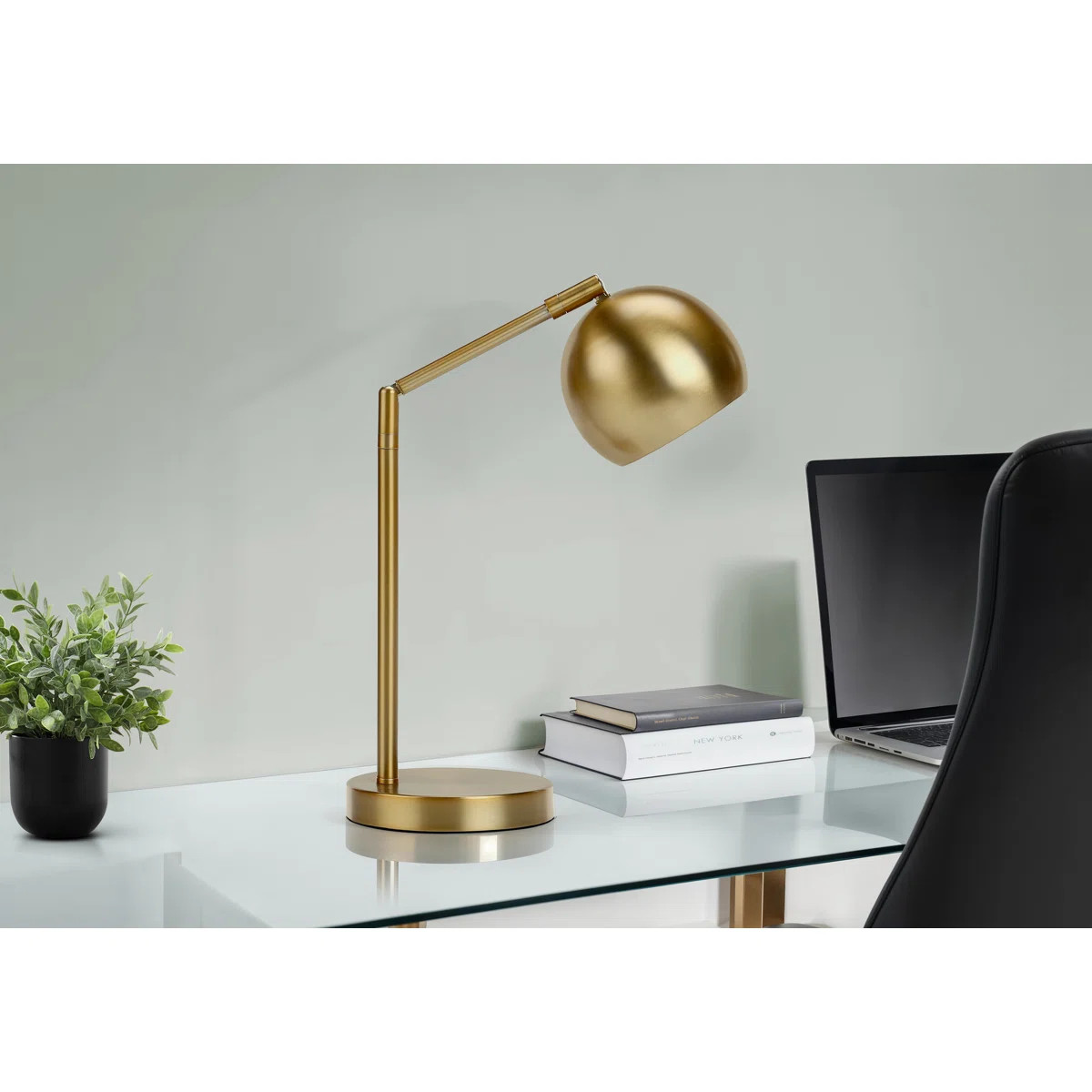 Lighting, 19"H, Table Lamp, Gold Metal, Gold Shade, Contemporary | Wayfair North America