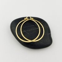 Solid 14K Gold Hoop Earrings, Thin Wire Loop With Flat Hammered Finish | Etsy (US)