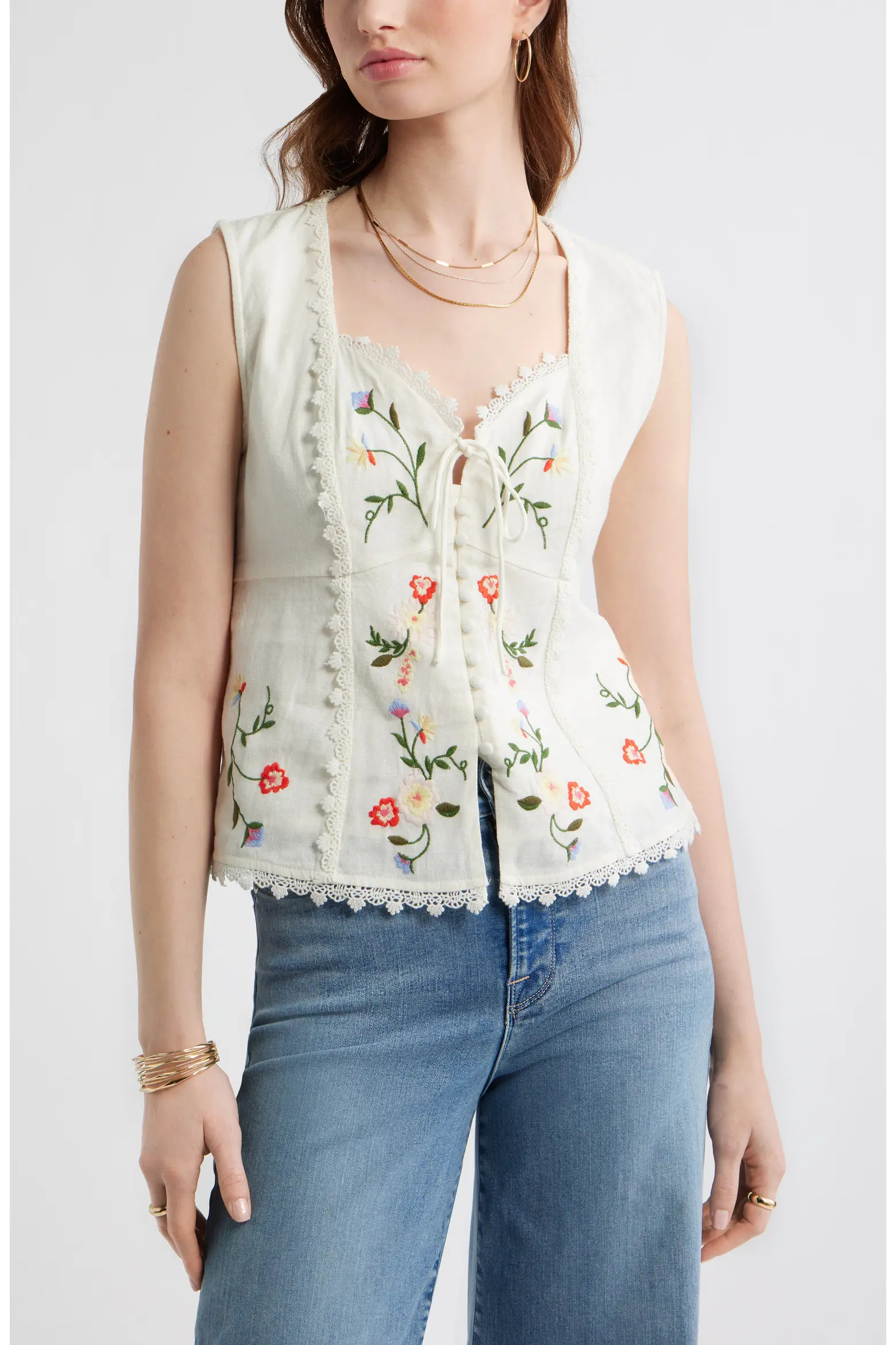 Embroidered Sleeveless Top (Women) | Nordstrom | Nordstrom