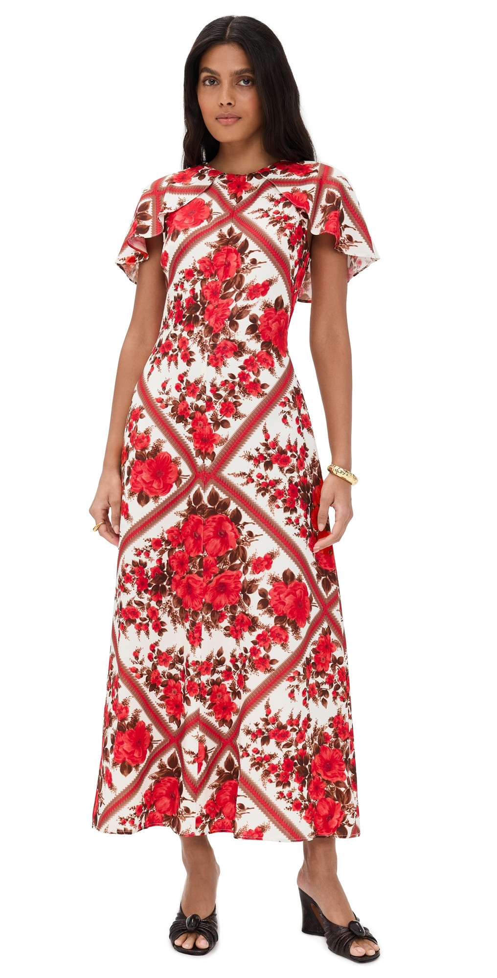 Hill House Home The Davina Dress Diamond Rose/Red XS | Shopbop