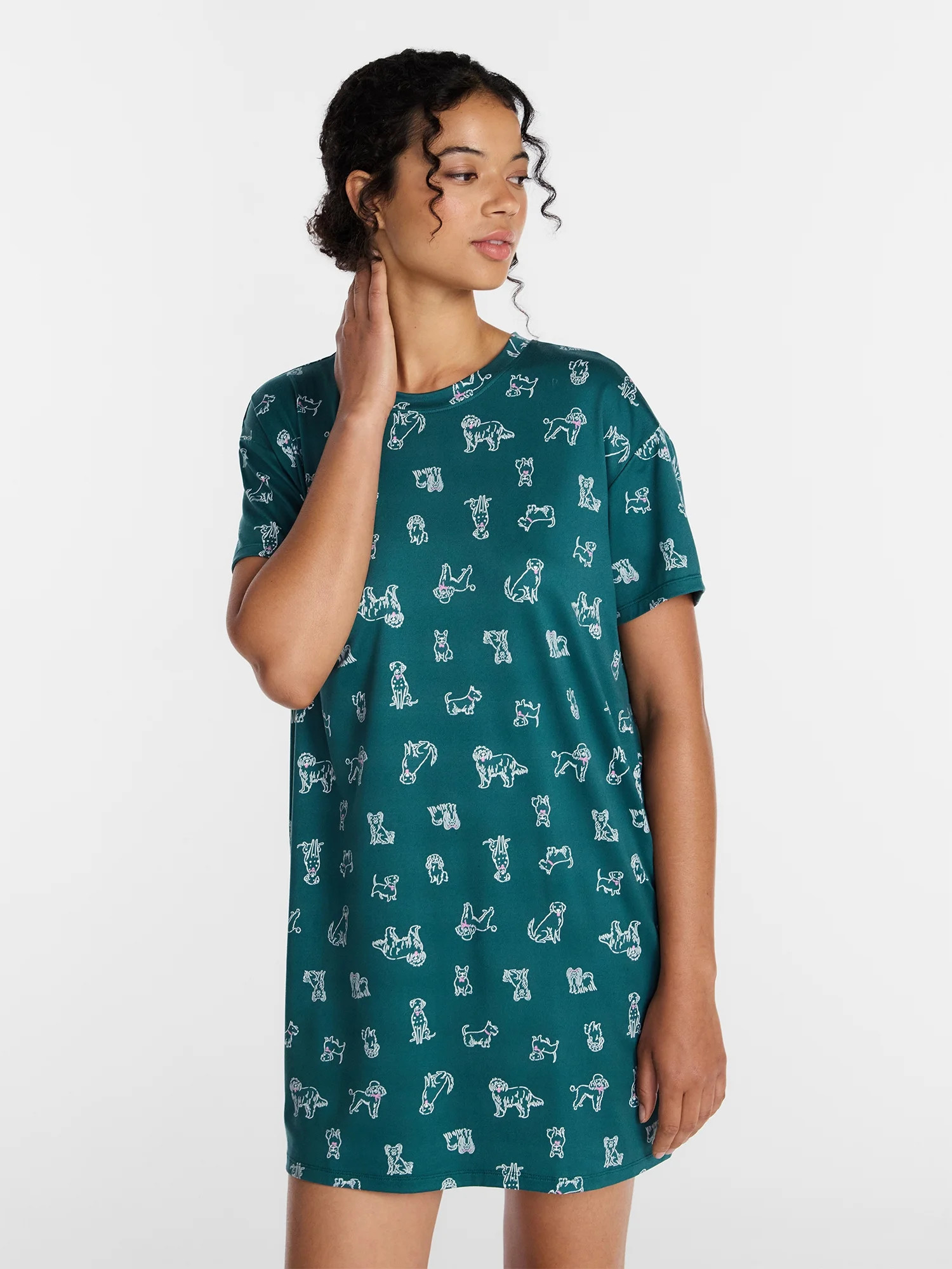 Joyspun Women's Dreamy Soft Collection Short Sleeve Sleepshirt, Sizes S/M to 2X/3X - Walmart.com | Walmart (US)