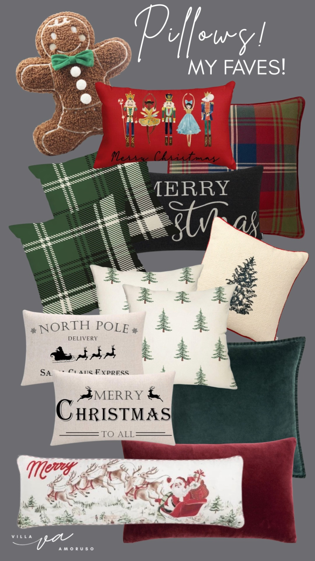 It's officially Cuddle Season and these are my absolute FAVORITE Christmas pillows of the year! 😍 Seriously, the minute these went live, I knew I had to snag them.
The mix of deep velvet reds, classic green and red plaid, and the fun holiday characters (hello, Gingerbread Man & Nutcracker crew!) makes every corner of the house feel like a cozy, classic Christmas lodge. 🏡✨

Don't wait! These festive pillows are going fast, and you still have time to grab them to update your holiday decor this season!

#LTKCyberWeek #LTKSaleAlert #LTKHoliday