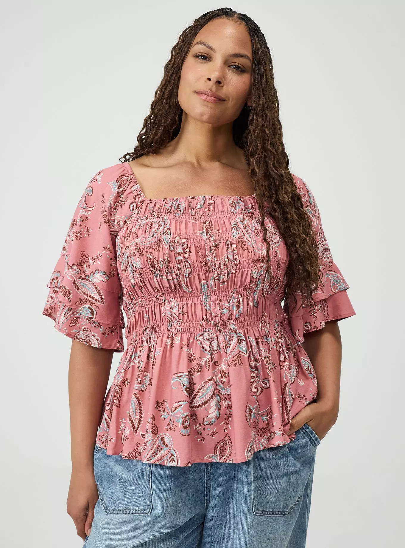 Peplum Challis Top | Torrid (US & Canada)