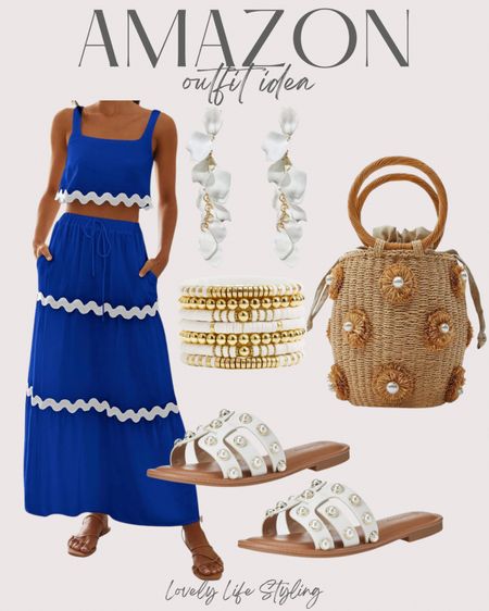 Amazon vacation outfit 
Two piece set 
Pearl studded sandals
Beach vacation outfit 


#LTKstyletip #LTKfindsunder50 #LTKSeasonal