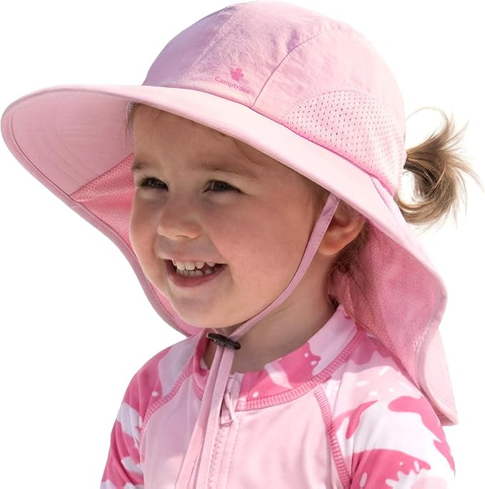 Camptrace Toddler Kids Sun Hats with Neck Flap UPF 50+ UV Protection Wide Rigid Brim Boys Girls B... | Amazon (US)