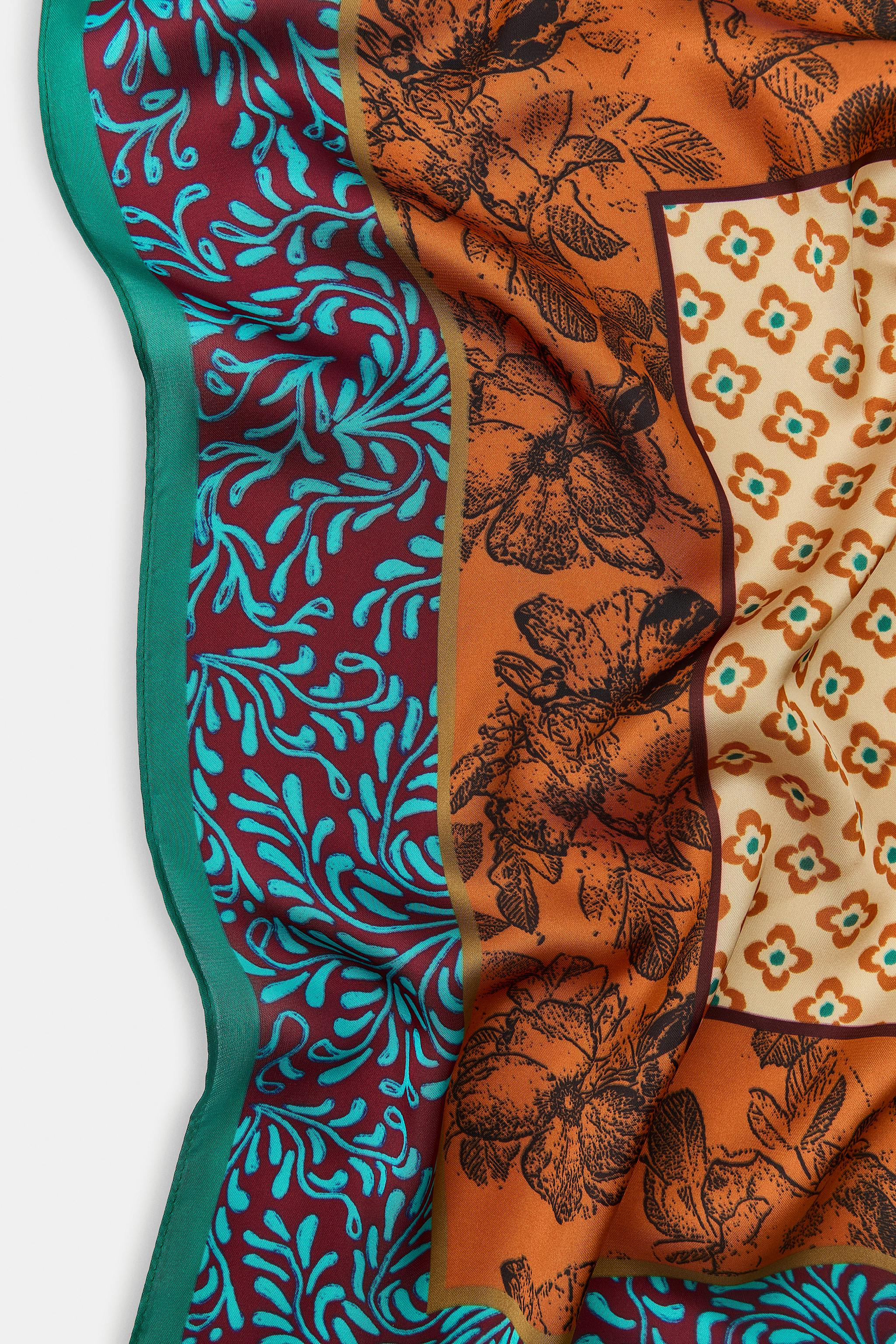 100% SILK FLORAL PRINT SCARF | Zara US