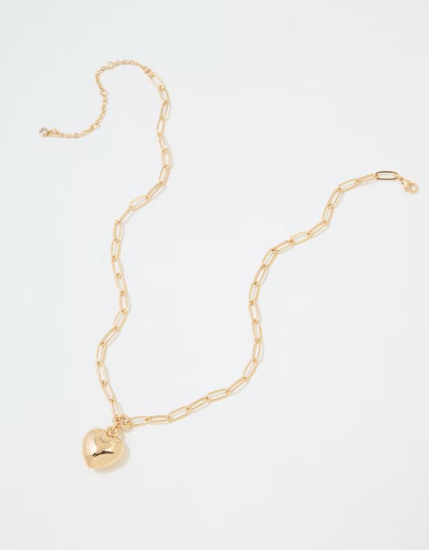 AEO Gold Heart Necklace | American Eagle Outfitters (US & CA)