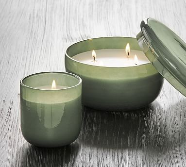 Modern Glass Candle - White Cedar & Tonka Bean | Pottery Barn (US)