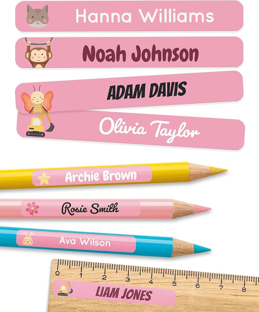melu kids® Personalized Name Labels for Kids in School & Daycare (75) - Stick on Name Stickers (... | Amazon (US)