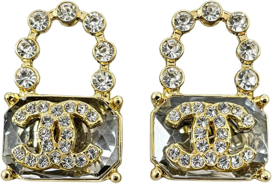 Clear Crystal Rhinestone Bag‑Shaped Drop Earrings, Gold‑Tone | Amazon (US)