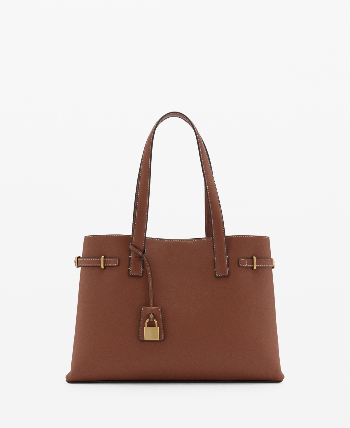 Mango Women's Padlock Detail Shopper Bag - Leather | Macy's