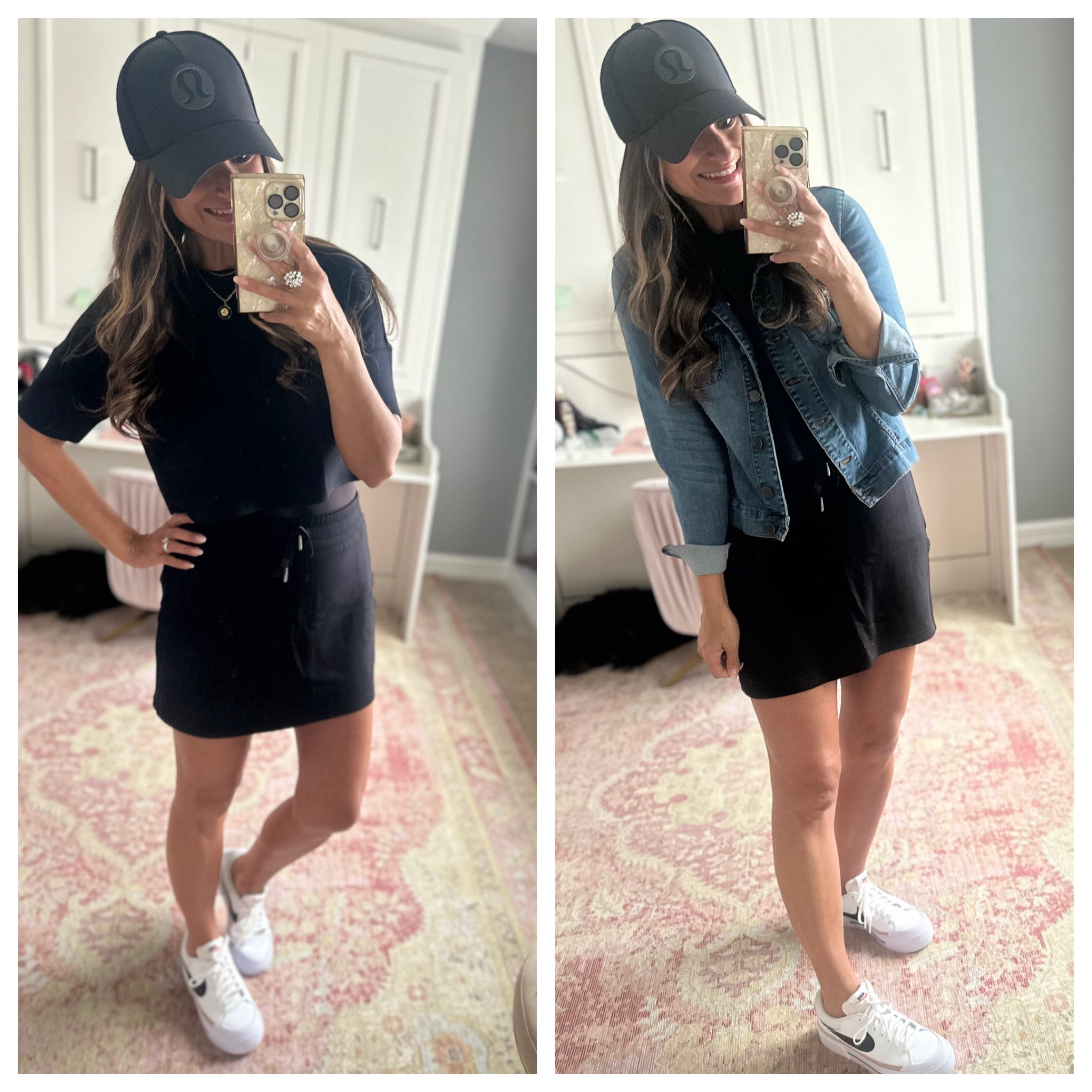 Great black set for summer - Use code CANDACEPXSPANX to save 10% off my top and skirt. I sized up one size to M in the jacket. Everything else is true to size. Wearing a small in the tops and skirt.

#LTKOver40 #LTKStyleTip #LTKFindsUnder50