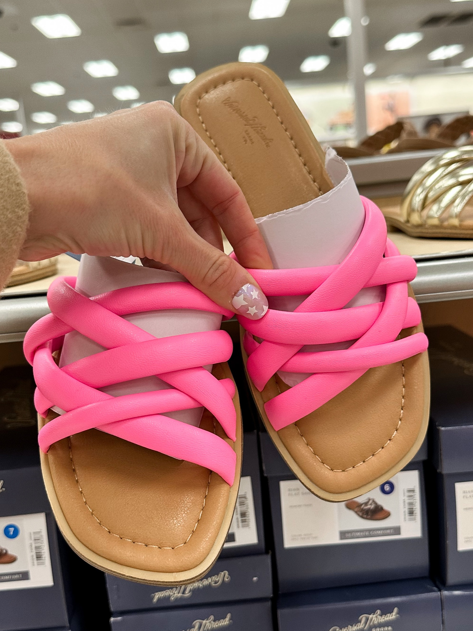 Hot pink & tan slide Strappy sandals shoe for spring / summer only $25. Several colors available #targetfinds #founditattarget

#LTKstyletip #LTKunder50 #LTKshoecrush
