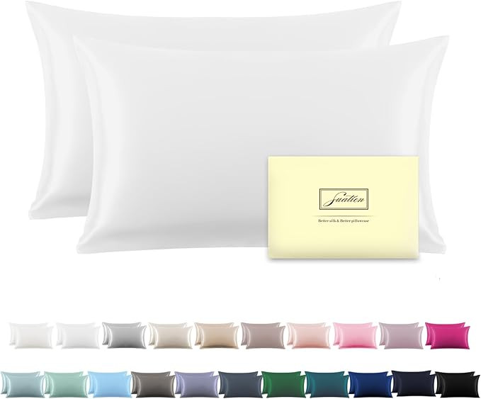Silk Pillowcase for Hair and Skin,Soft,Breathable and Sliky 100% Standard Size Pillow Cases Set o... | Amazon (US)