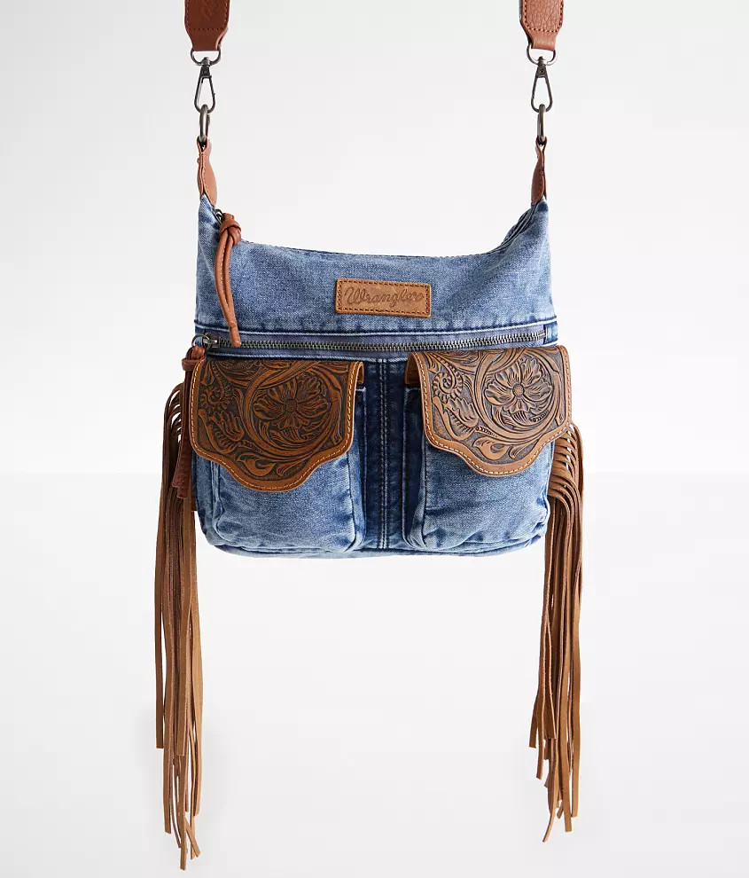 Denim Leather Fringe Purse | Buckle