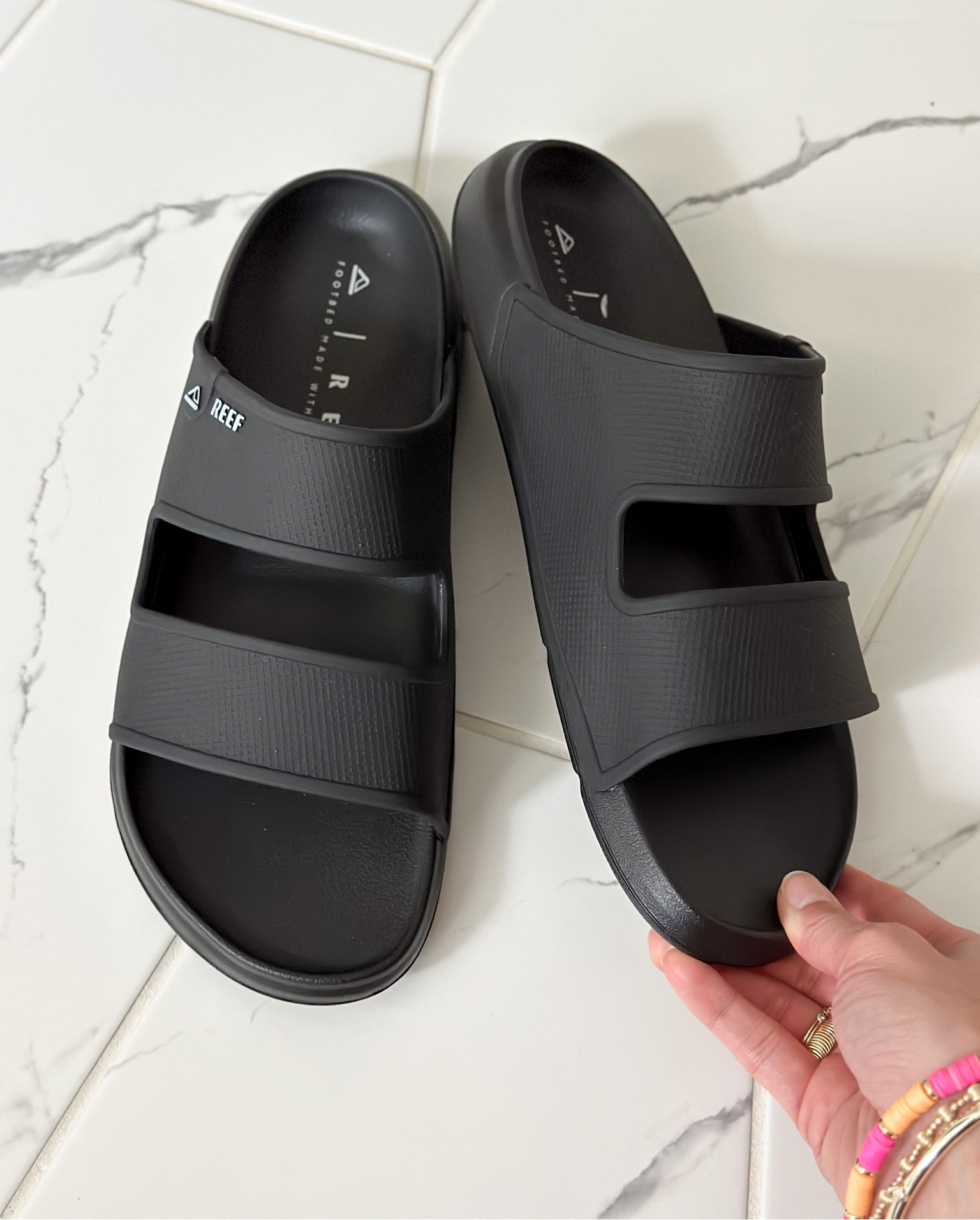 Mens Summer Slides for my 15 yr old son. He loves them!! Super comfortable. Water friendly. He’s already wearing a size 10 in men’s 🥹🤗 (9 color options!) 

#LTKGiftGuide #LTKshoecrush #LTKmens