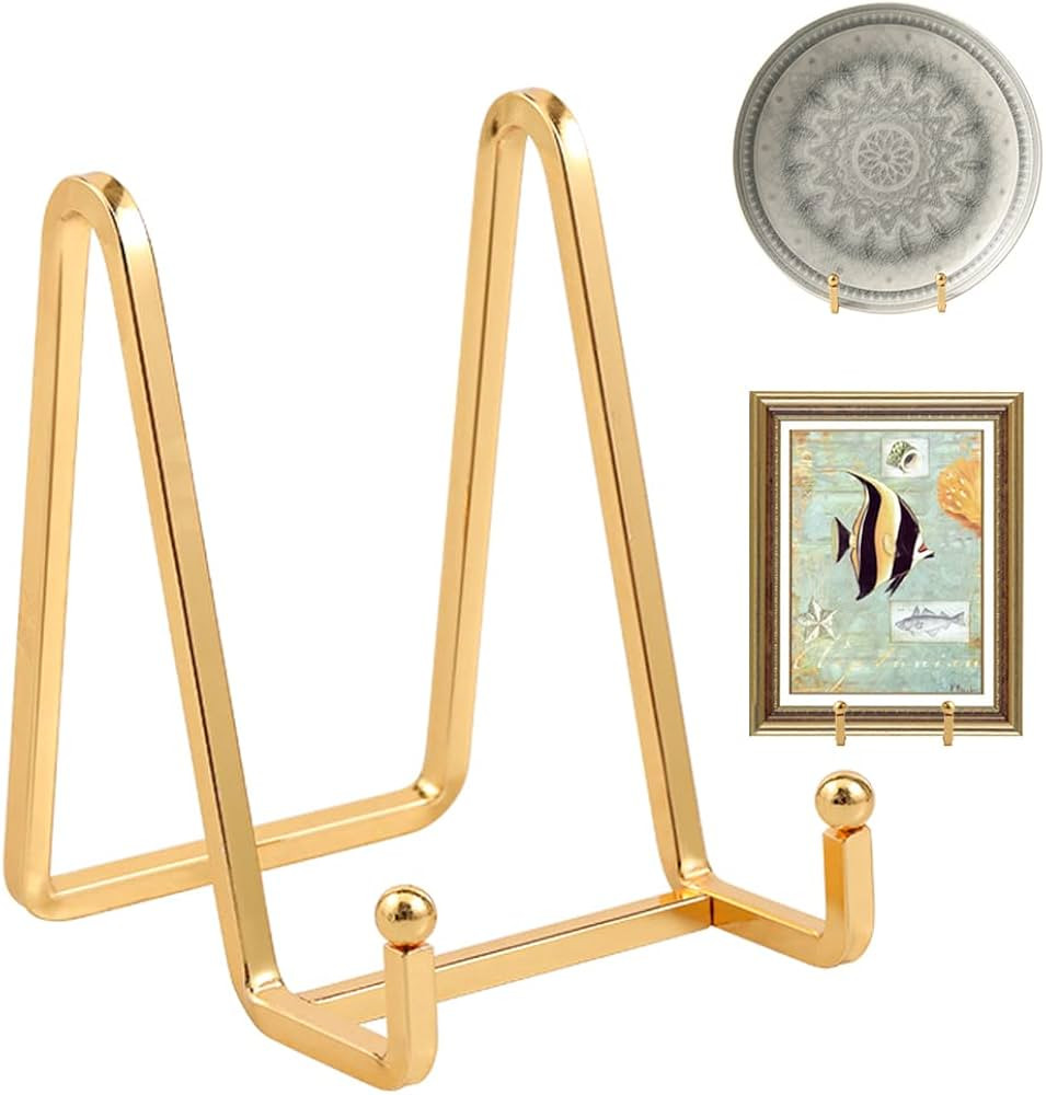 Plate Holder Easel Display Stand - 4.5 inch Metal Plate Stands for Display - Tabletop Picture Sta... | Amazon (US)