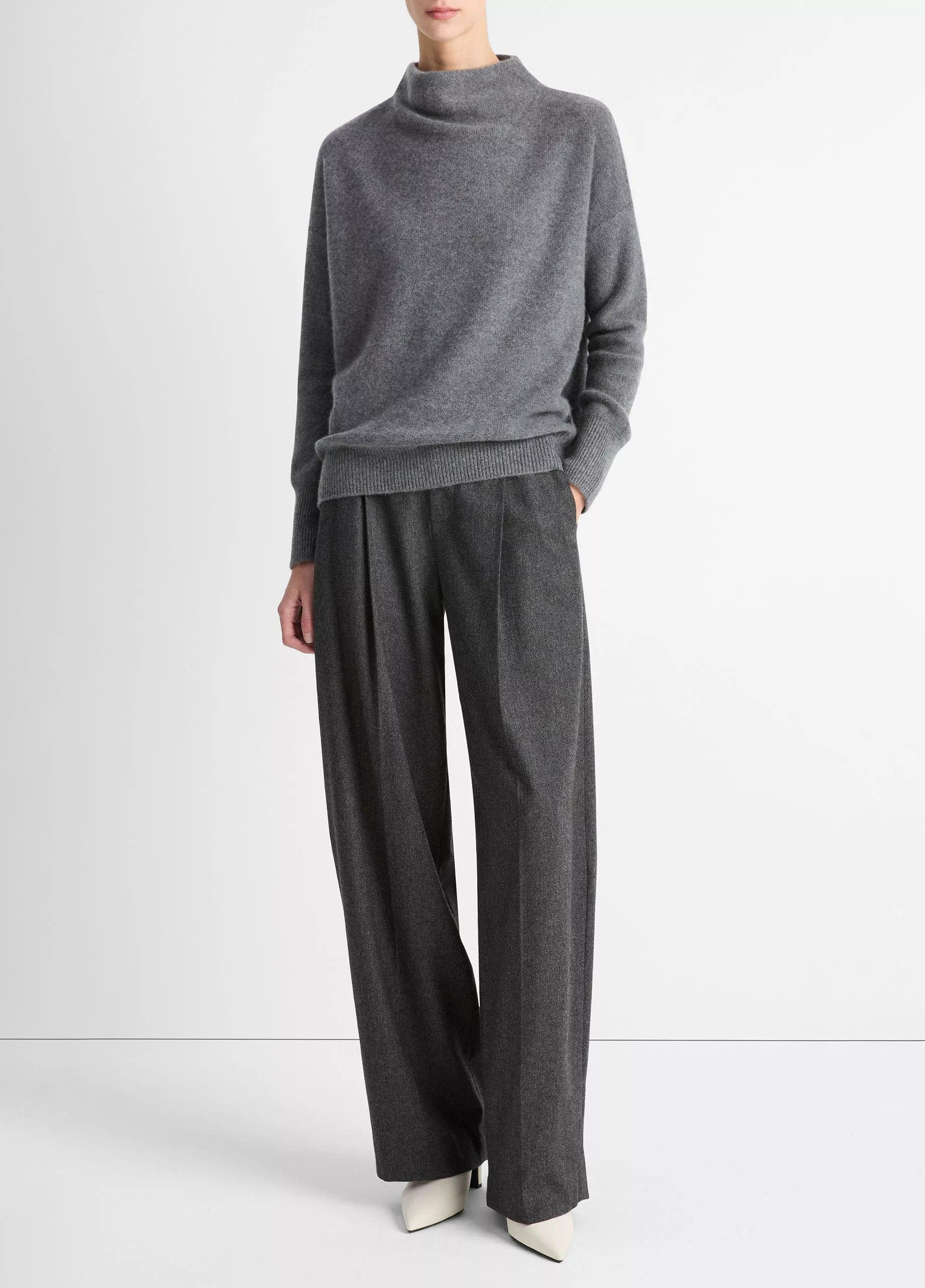 Plush Cashmere Funnel-Neck Sweater | Vince LLC
