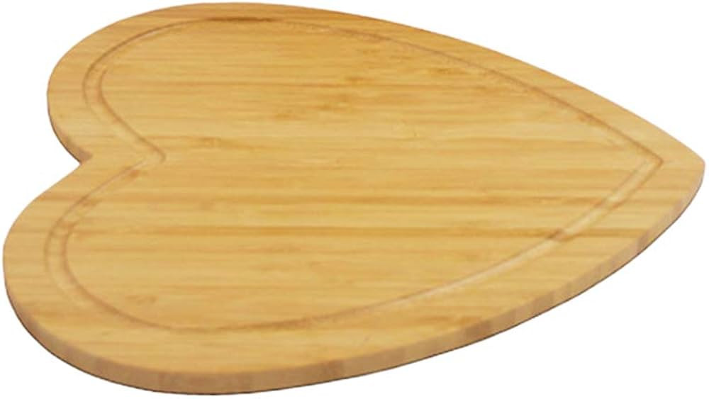 BESTONZON Heart-Shaped Bamboo Cutting Board - Cheese Board Salad Plate Dinner Plate Cake Plate - ... | Amazon (US)