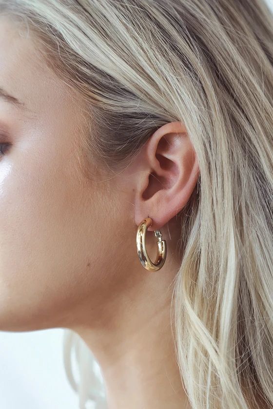 Match My Energy 14KT Gold Hoop Earrings | Lulus (US)