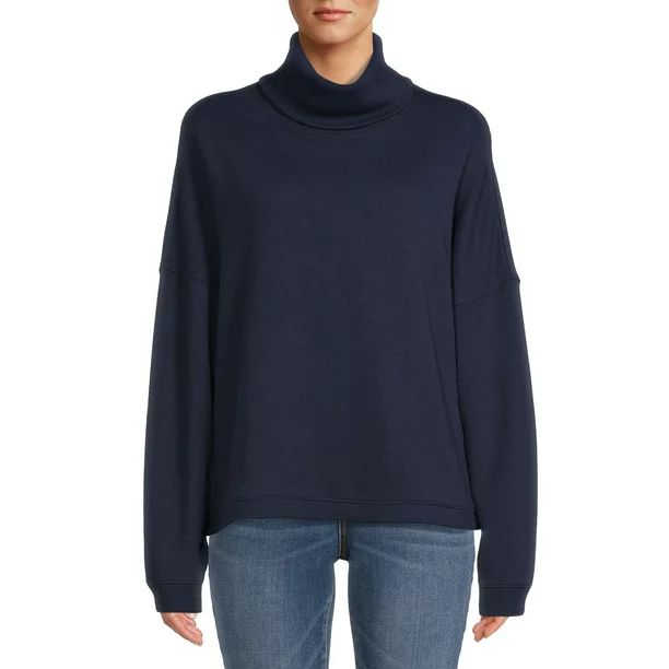 Time and Tru Women's Turtleneck Sweatshirt - Walmart.com | Walmart (US)