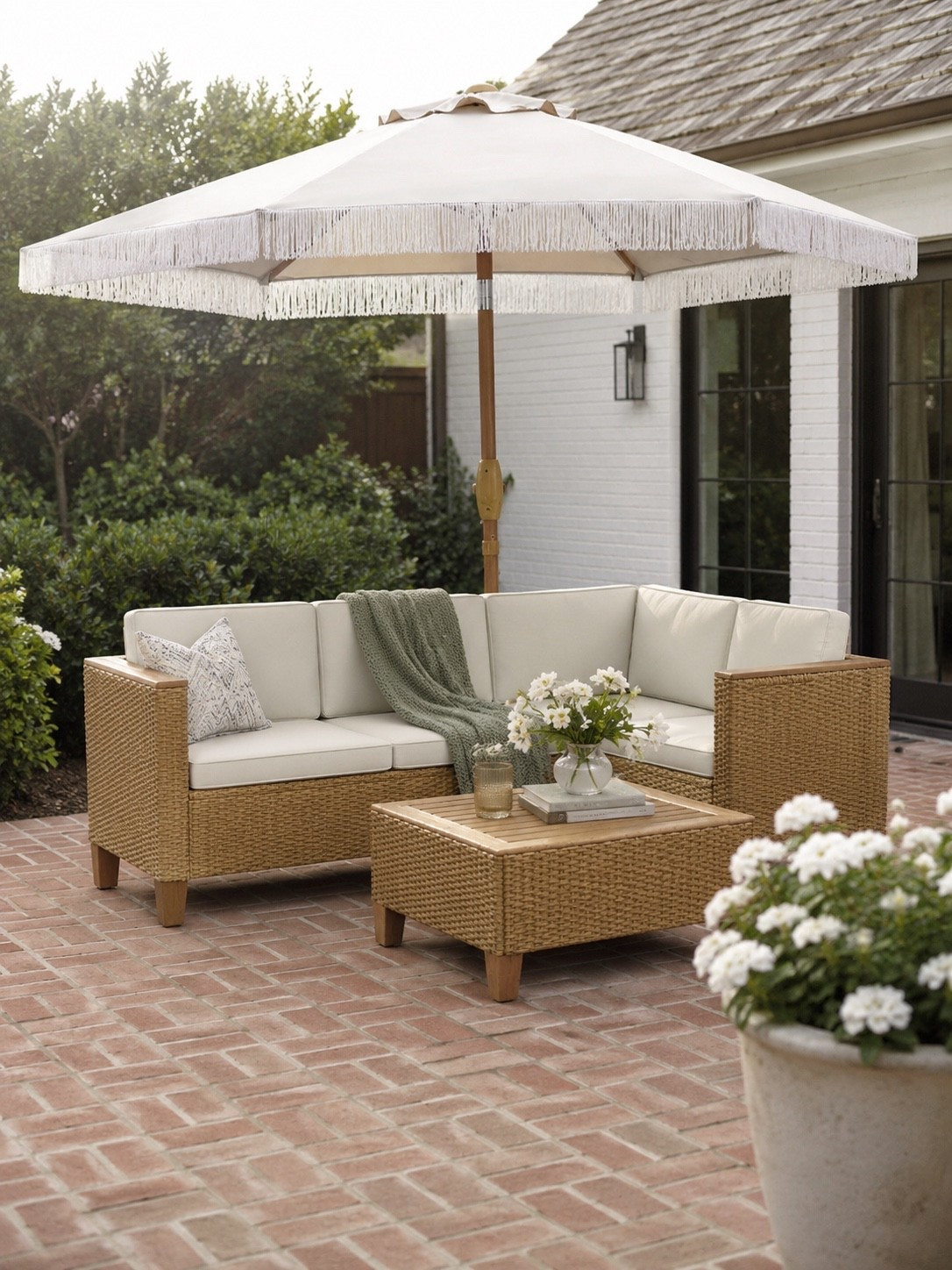 Backyard Refresh, Walmart Edition ☀️🤍

This patio setup proves you don’t need a designer budget to create a beautiful outdoor space. The woven seating, classic fringe umbrella, and soft neutral accents bring effortless charm while creating the perfect spot for slow mornings, afternoon reading, or gathering with friends.

I’m loving how these affordable finds instantly make a backyard feel elevated, cozy, and inviting. If you’re looking to refresh your outdoor space this season, these Walmart finds are definitely worth adding to your cart.

Follow @farmtotablecreations on Instagram for more cozy home finds and trending decor.

#LTKHome #LTKOutdoor #WalmartHome #WalmartFinds #PatioDecor #OutdoorLiving #BackyardInspiration #OutdoorFurniture #CozyHome #NeutralDecor #PatioSeason #SummerDecor #AffordableHomeDecor #OutdoorEntertaining #FarmToTableCreations

#LTKSaleAlert #LTKHome