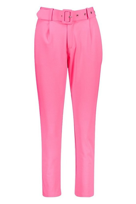Self Belt Dress Pants | Boohoo.com (US & CA)