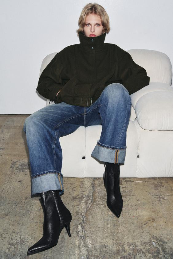 LEATHER HEELED ANKLE BOOTS | Zara US