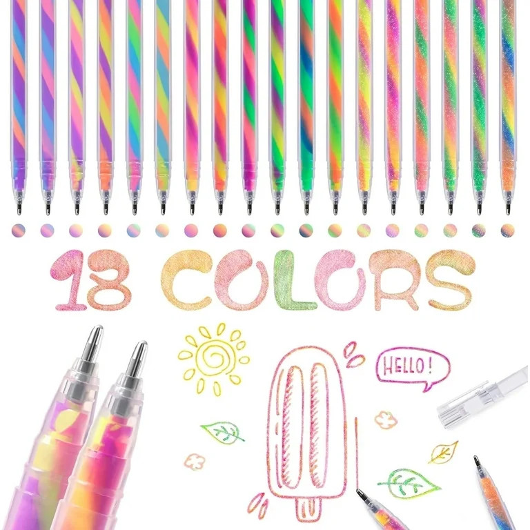 18 Pack Mixing of 3 Colors Magic Gel Pens Rainbow Pens Color Changing Ballpoint Pen Set for Adult... | Walmart (US)