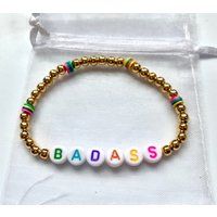 Badass 4mm Round Ball Beaded Bracelet | Etsy (US)
