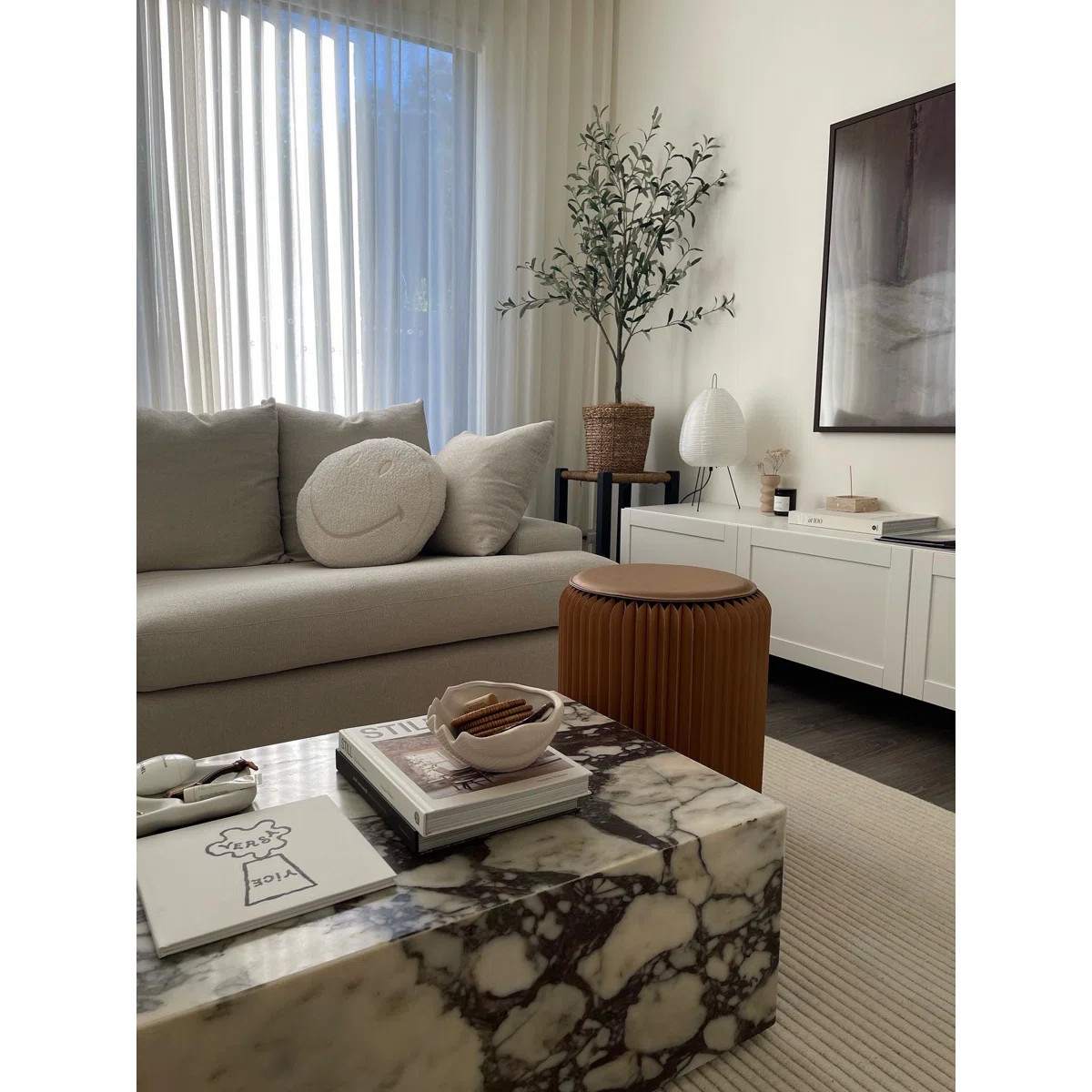 Genuine Marble Block Coffee Table, Matte - Calacatta Viola Marble | Wayfair North America