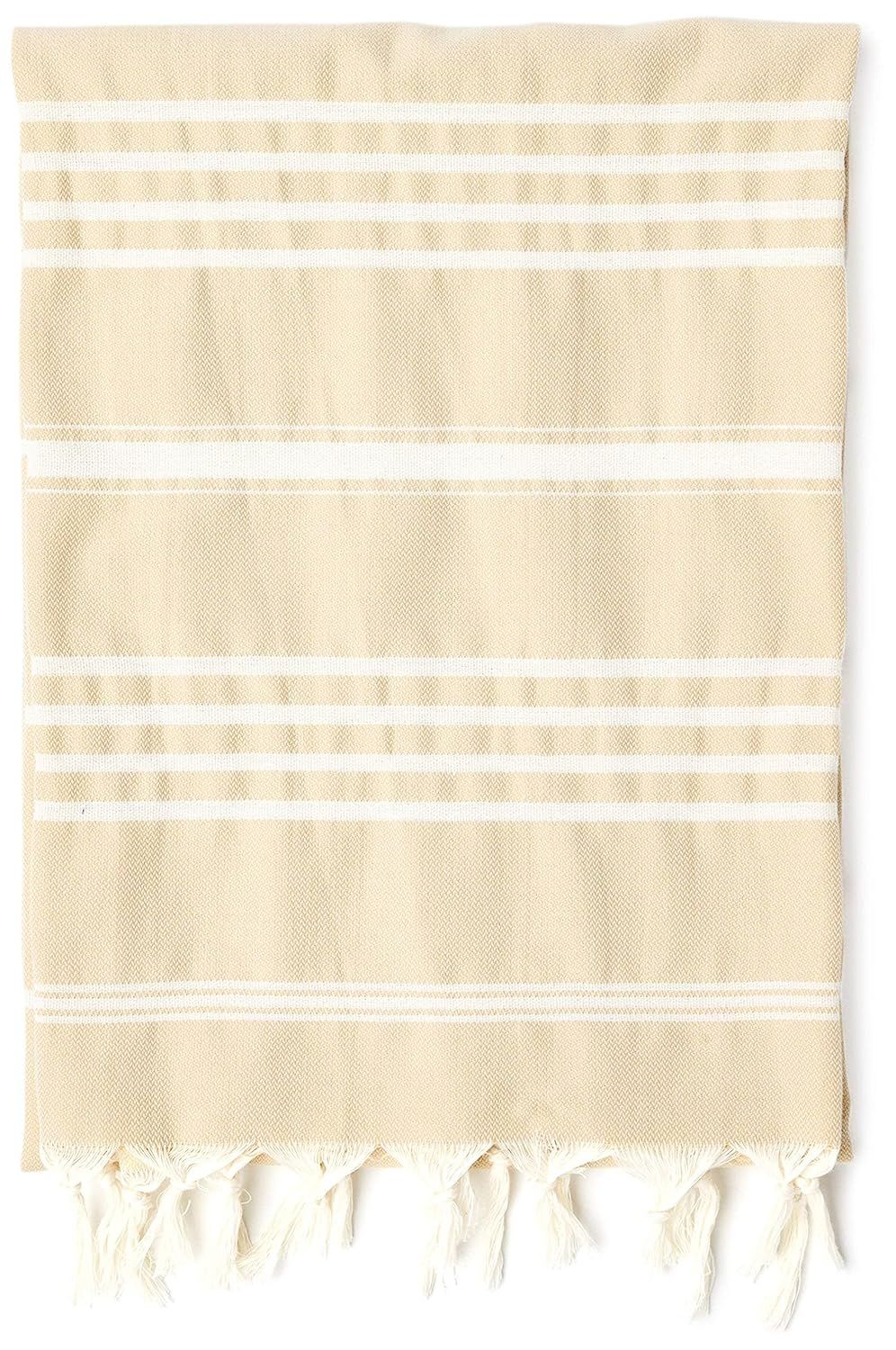 Cacala Hand Loomed Turkish Towel Pestemal Soft Cotton Beige | Amazon (US)
